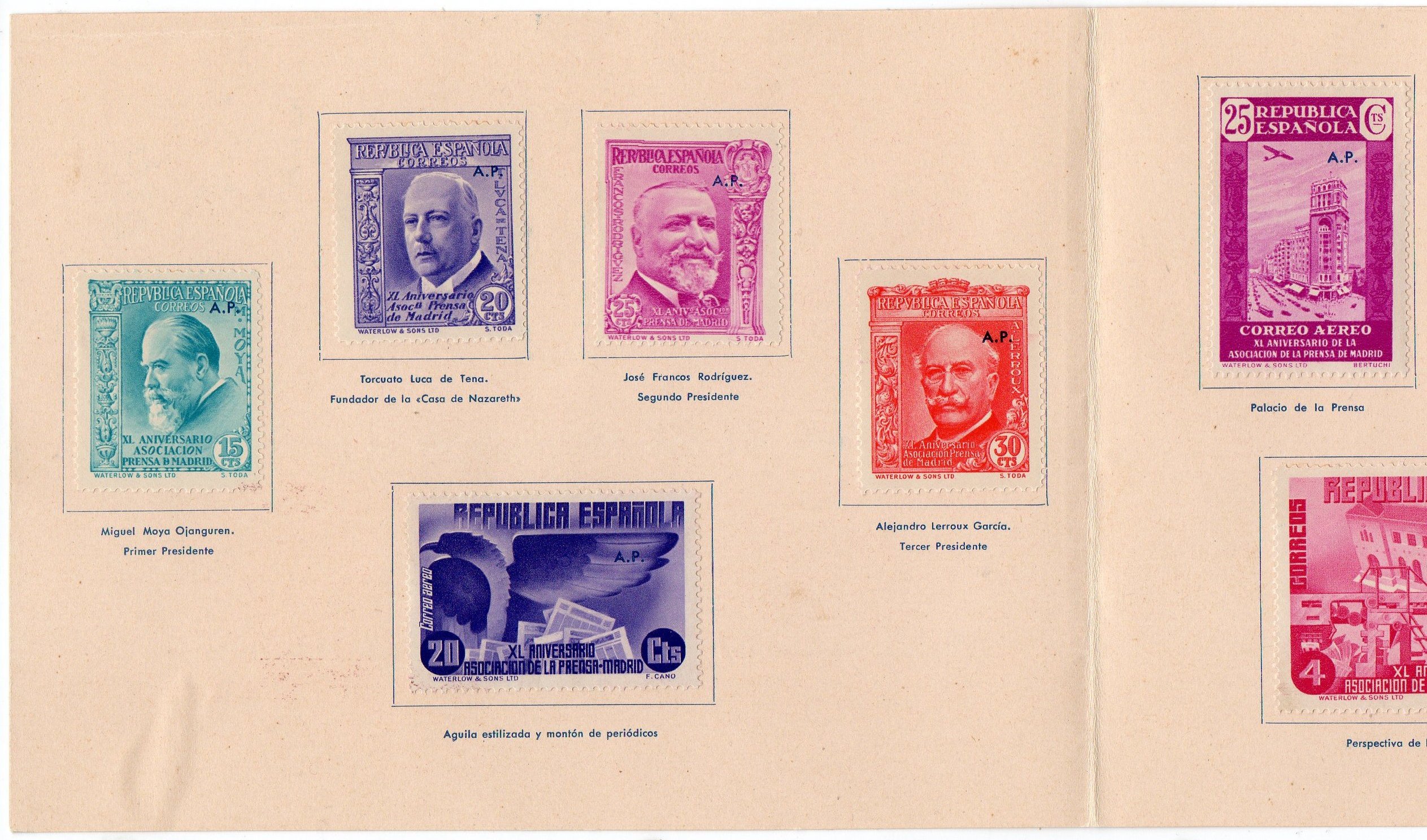 1936 Aniversario Asociacion Prensa sobrecargo A.P.